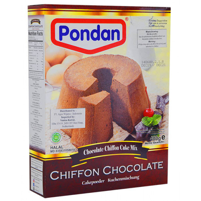 Pondan Chocolade Chiffon Cake