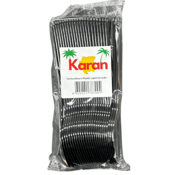 Karan Plastic lepel Zwart 50st